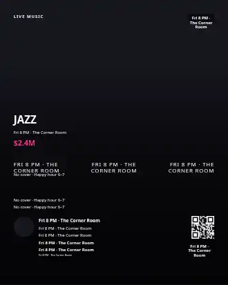 JAZZ NIGHT — Local Business Flyers advertising template