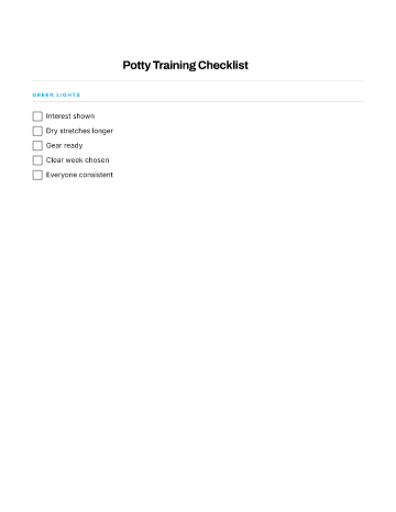 Potty Training Checklist — Babies & Toddlers template