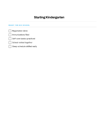 Starting Kindergarten — School Years template