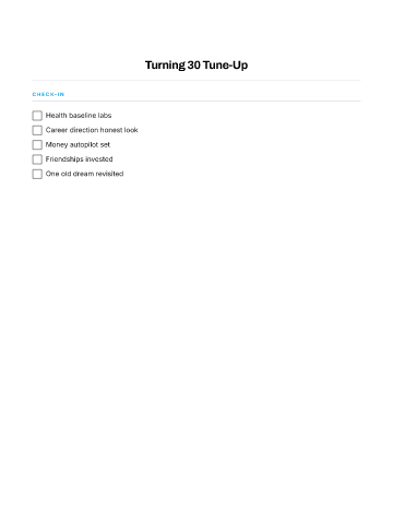 Turning 30 Tune-Up — 20s & 30s template
