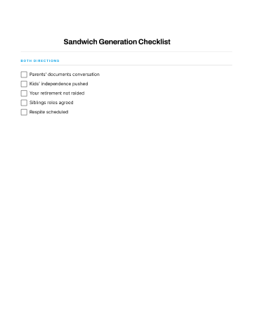 Sandwich Generation Checklist — Midlife template