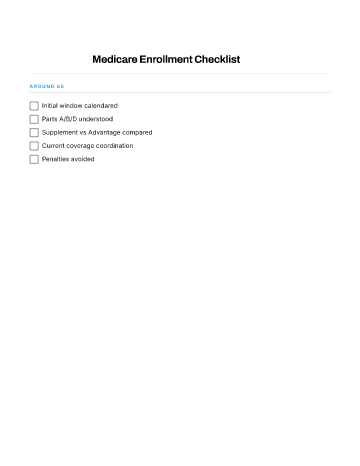 Medicare Enrollment Checklist — 60s Plus template