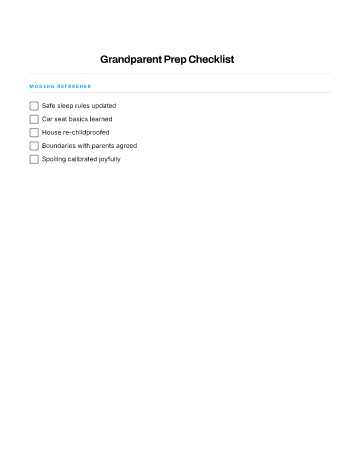 Grandparent Prep Checklist — 60s Plus template