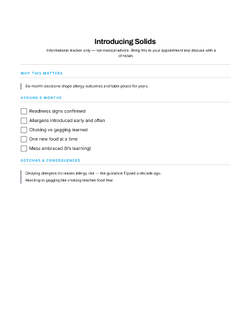 Introducing Solids — Babies & Toddlers template