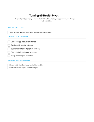 Turning 45 Health Pivot — Midlife template