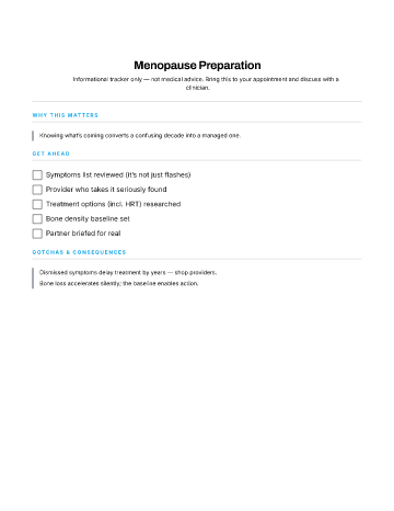 Menopause Preparation — Midlife template