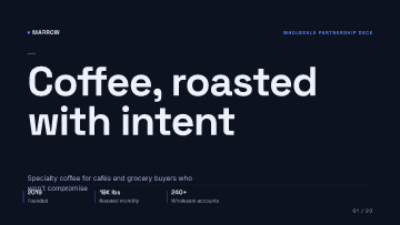 Marrow Coffee Roasters — Wholesale Partnership Deck — Retail buyers template