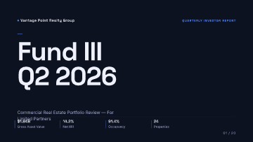 Vantage Point Realty Group — Fund III Q2 2026 Investor Report — Investors & board template