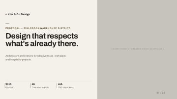 Kiln & Co Design — Millbrook Warehouse District Proposal — Prospective customers template