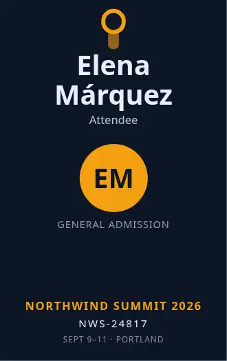 Northwind Summit 2026 — Vertical Lanyard — Event Passes badge template