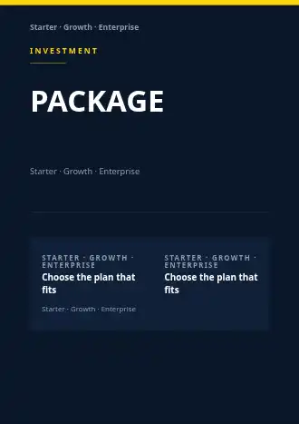 PACKAGE TIERS — Proposals & Pricing template