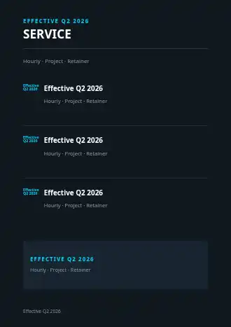 SERVICE MENU — Proposals & Pricing template