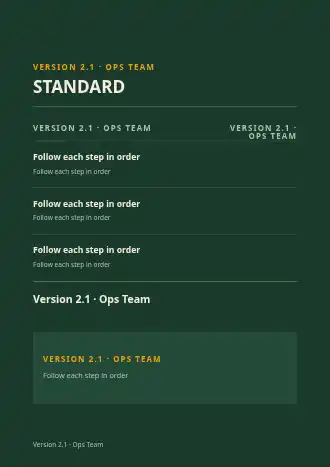 STANDARD PROCEDURE — SOPs & Process template