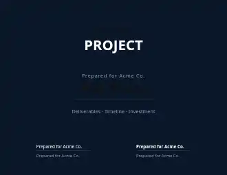 PROJECT SCOPE — Proposals & Pricing template