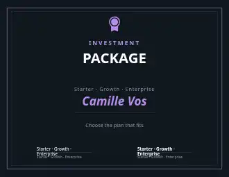 PACKAGE TIERS — Proposals & Pricing template