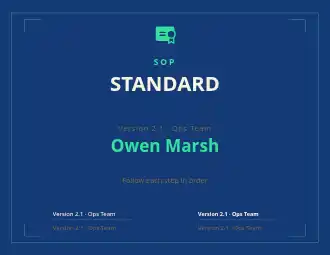 STANDARD PROCEDURE — SOPs & Process template