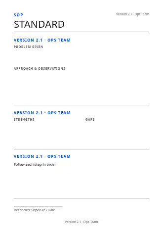 STANDARD PROCEDURE — SOPs & Process business template