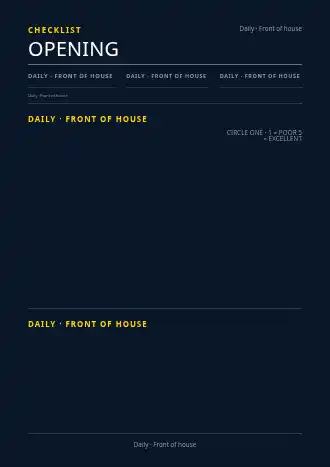 OPENING CHECKLIST — SOPs & Process business template