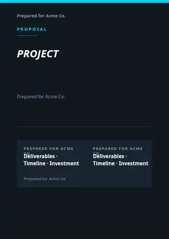 PROJECT SCOPE — Proposals & Pricing business template