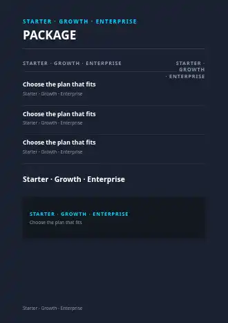 PACKAGE TIERS — Proposals & Pricing business template