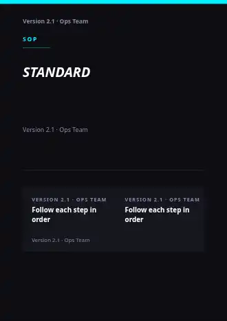 STANDARD PROCEDURE — SOPs & Process business template