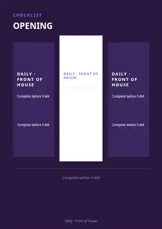 OPENING CHECKLIST — SOPs & Process business template