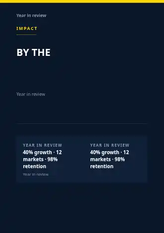 BY THE NUMBERS — Reports & Company business template