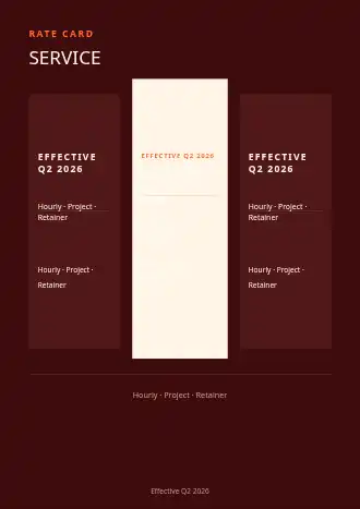 SERVICE MENU — Proposals & Pricing business template