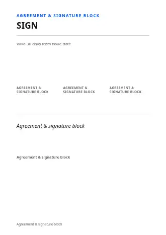 SIGN HERE — Proposals & Pricing business template