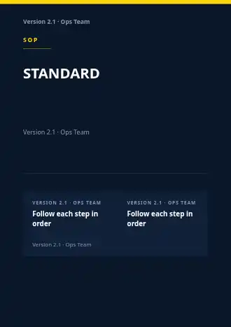 STANDARD PROCEDURE — SOPs & Process business template