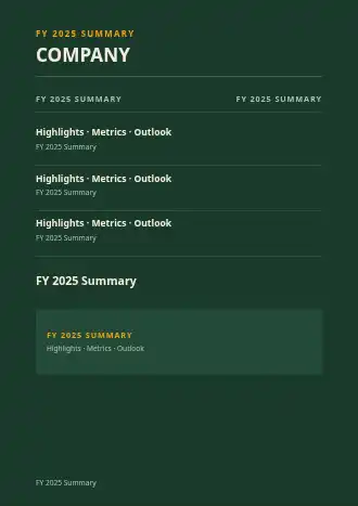 COMPANY REPORT — Reports & Company business template