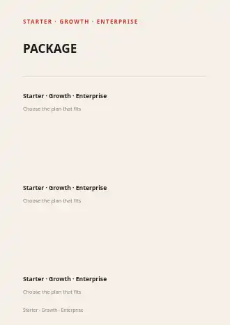 PACKAGE TIERS — Proposals & Pricing business template