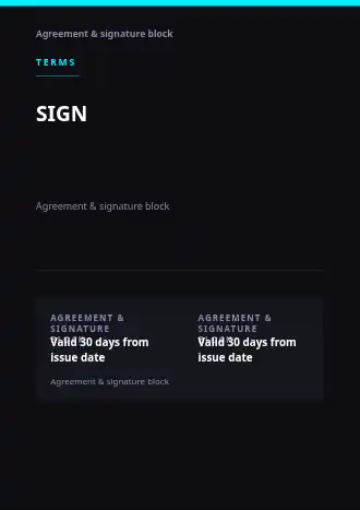 SIGN HERE — Proposals & Pricing business template