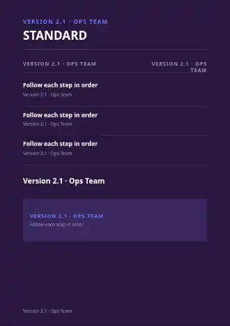 STANDARD PROCEDURE — SOPs & Process business template