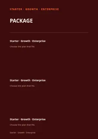 PACKAGE TIERS — Proposals & Pricing business template