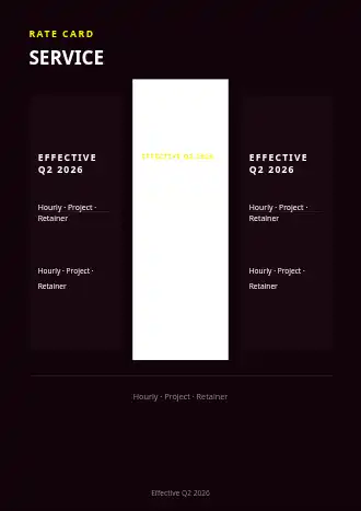 SERVICE MENU — Proposals & Pricing business template