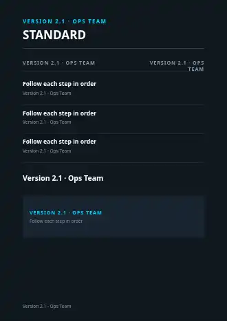 STANDARD PROCEDURE — SOPs & Process business template