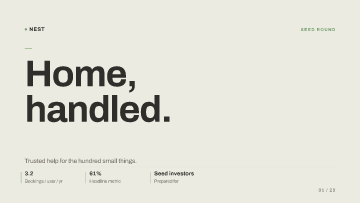 Nest — Seed investors — Seed investors template