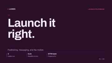 Lumen — GTM team — GTM team pitch deck template
