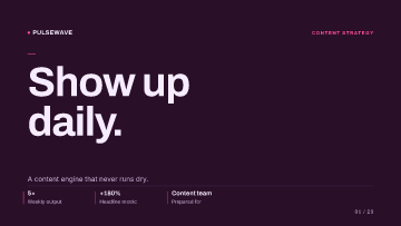 Pulsewave — Content team — Content team pitch deck template