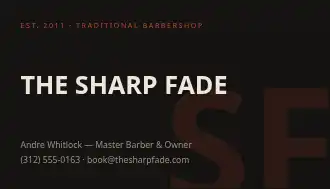 The Sharp Fade — Beauty & Grooming business card template