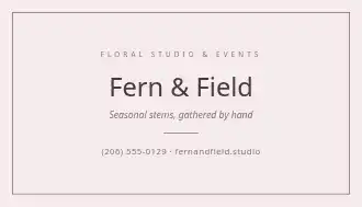 Fern & Field — Retail & Floral business card template