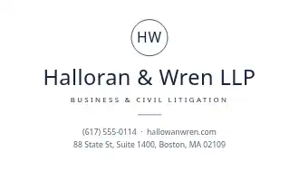 Halloran & Wren LLP — Law & Legal Services business card template