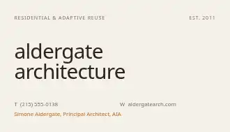 Aldergate Architecture — Architecture & Interior Design business card template