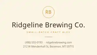 Ridgeline Brewing Co. — Brewery & Beverage business card template