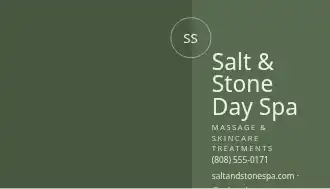 Salt & Stone Day Spa — Spa & Self-Care business card template
