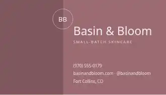 Basin & Bloom — E-Commerce & DTC business card template