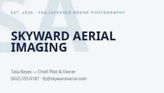 Skyward Aerial Imaging — Aerial & Drone Services business card template