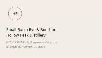 Hollow Peak Distillery — Distillery & Spirits business card template