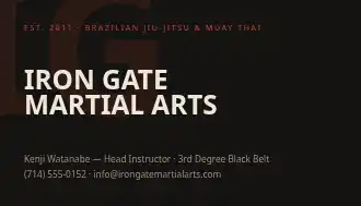 Iron Gate Martial Arts — Martial Arts & Fitness business card template